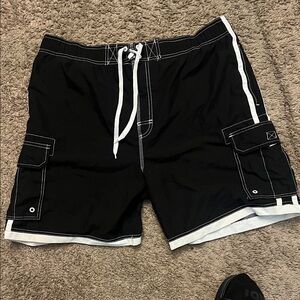 Faded Glory Black and White Board Shorts